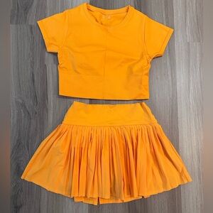 Aerie Bright Orange Two-Piece Tennis Skort Set (BOTTOM)